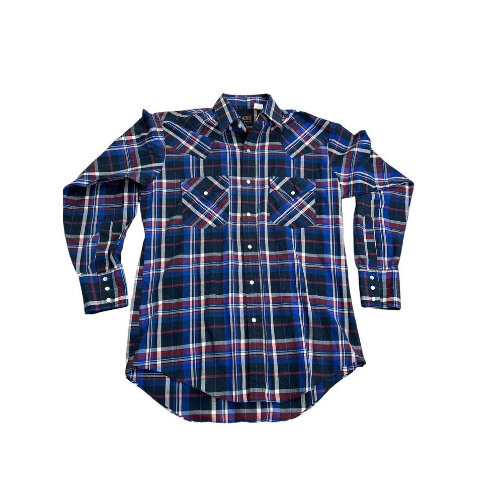 Vintage Plains Western Wear Pearl Snap‎ Shirt Men's Size Small